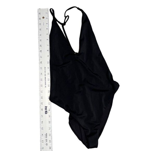 Onia Swimsuit WMNS Small Black One Piece Helene Plunge T Strap Open Back Sexy - Picture 3 of 16